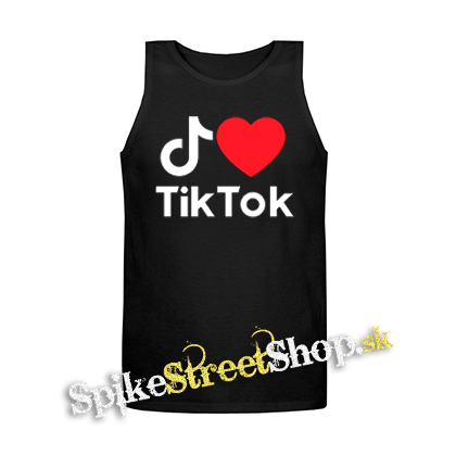 I LOVE TIK TOK - Mens Vest Tank Top - čierne tielko