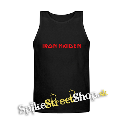 IRON MAIDEN - Red Logo - Mens Vest Tank Top - čierne tielko
