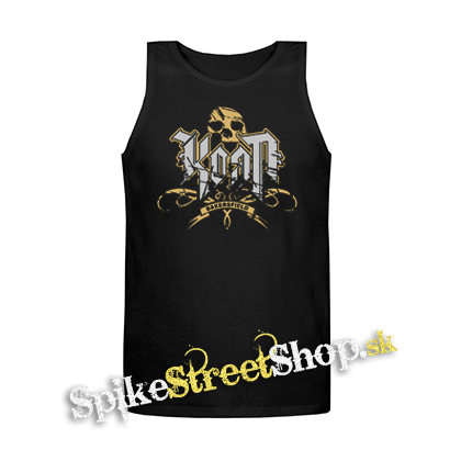 KORN - Logo Crest Bakersfield Gold - Mens Vest Tank Top - čierne tielko