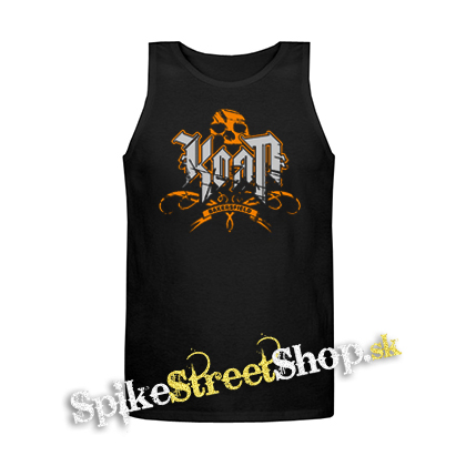 KORN - Logo Crest Bakersfield Orange - Mens Vest Tank Top - čierne tielko