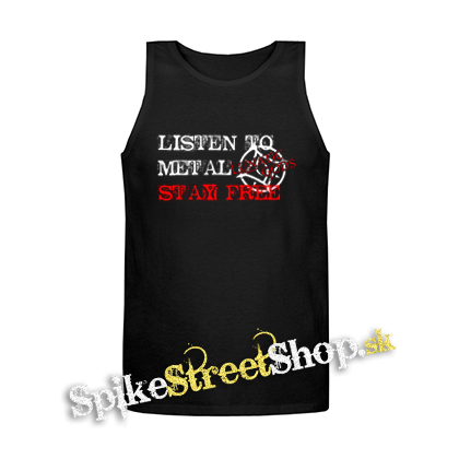 LUNATIC GODS - Listen To Metal Stay Free Motive 2 - Mens Vest Tank Top - čierne tielko
