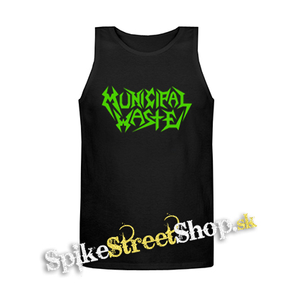 MUNICIPAL WASTE - Logo Green - Mens Vest Tank Top - čierne tielko
