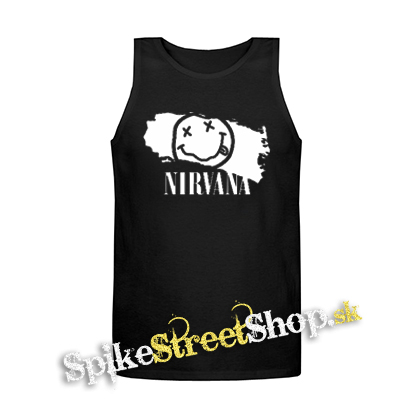 NIRVANA - Smile - Mens Vest Tank Top - čierne tielko