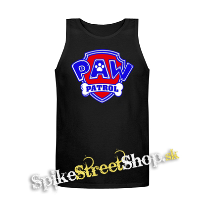 PAW PATROL - LABKOVÁ PATROLA - Logo Color - Mens Vest Tank Top - čierne tielko