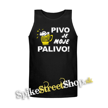 PIVO JE MOJE PALIVO - Mens Vest Tank Top - čierne tielko