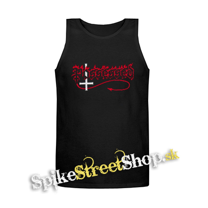 POSSESSED - Logo Red White - Mens Vest Tank Top - čierne tielko