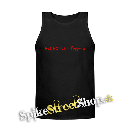 RED HOT CHILI PEPPERS - Red Written Logo By The Way - Mens Vest Tank Top - čierne tielko