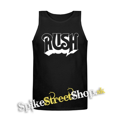 RUSH - Logo White - Mens Vest Tank Top - čierne tielko