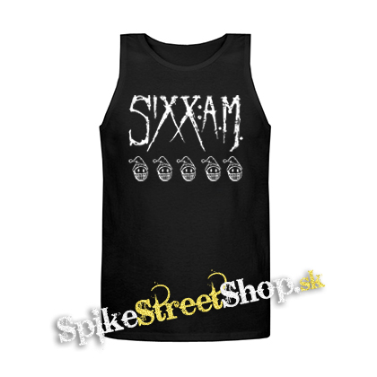 SIXX AM - Logo - Mens Vest Tank Top - čierne tielko