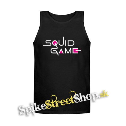 SQUID GAME - Logo Colour Pink - Mens Vest Tank Top - čierne tielko
