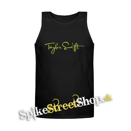 TAYLOR SWIFT - Logo Signature - Mens Vest Tank Top - čierne tielko
