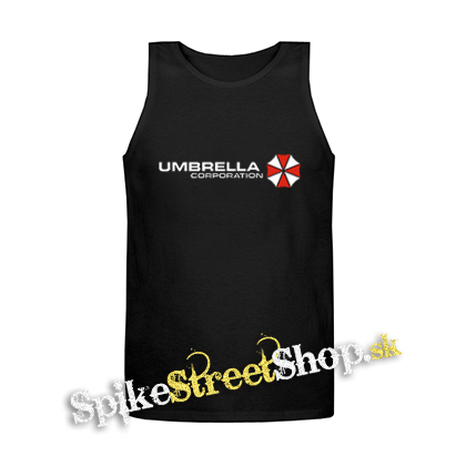 UMBRELLA CORPORATION - Logo Red White - Mens Vest Tank Top - čierne tielko