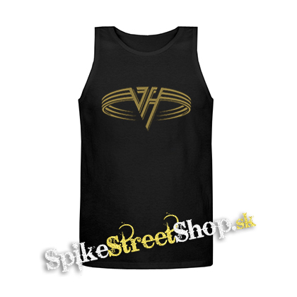 VAN HALEN - Logo Gold Circle - Mens Vest Tank Top - čierne tielko