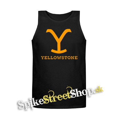 YELLOWSTONE - Logo - Mens Vest Tank Top - čierne tielko
