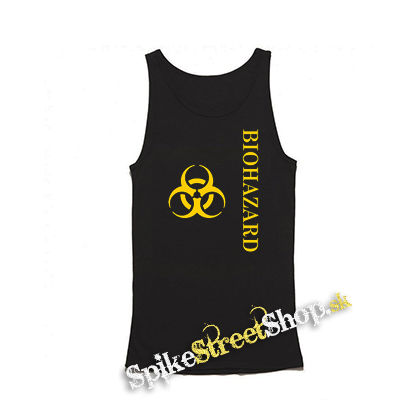 BIOHAZARD - Vertical Yellow Logo Crest - Mens Vest Tank Top - čierne tielko