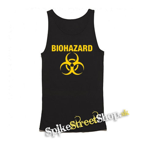 BIOHAZARD - Yellow Logo Crest - Mens Vest Tank Top - čierne tielko