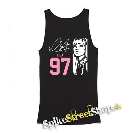 BLACKPINK - Lisa 97 Signature Portrait - Mens Vest Tank Top - čierne tielko