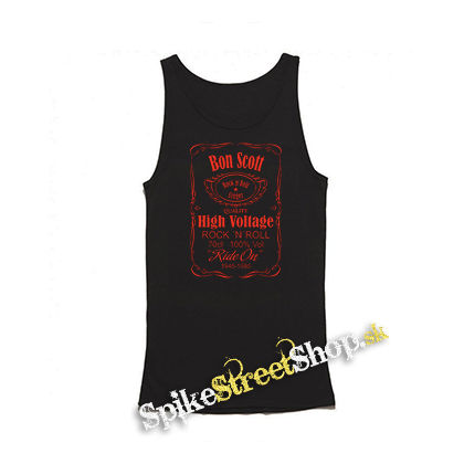 BON SCOTT - Mens Vest Tank Top - čierne tielko