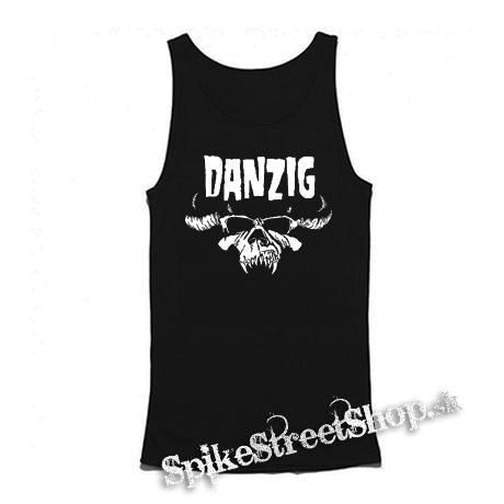 DANZIG - Logo Skull - Mens Vest Tank Top - čierne tielko