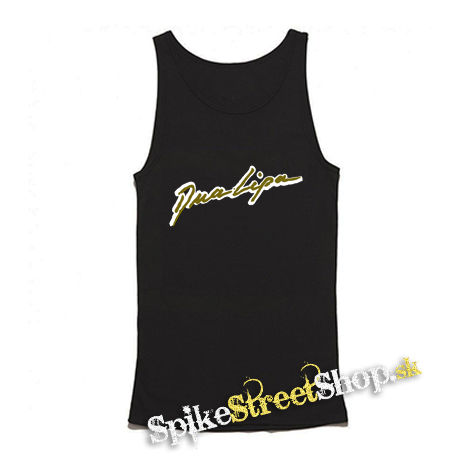 DUA LIPA - Yellow Logo - Mens Vest Tank Top - čierne tielko