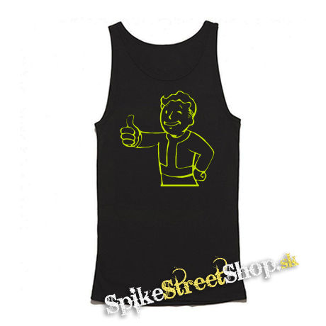 FALLOUT - Vault Boy Green Neon - Mens Vest Tank Top - čierne tielko