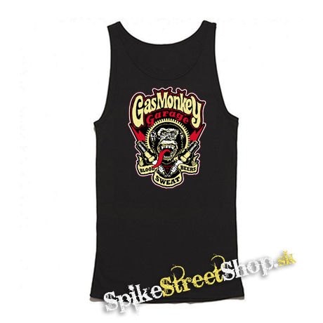 GAS MONKEY GARAGE - Blood Sweat Beers  aj BIELE - Mens Vest Tank Top - čierne tielko