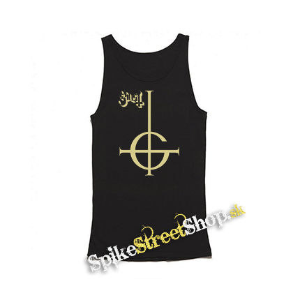 GHOST - Gold Logo - Mens Vest Tank Top - čierne tielko