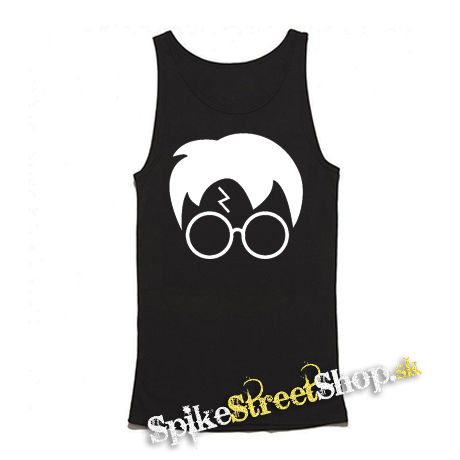 HARRY POTTER - Glasses Bold Crest - Mens Vest Tank Top - čierne tielko