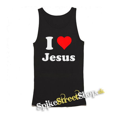 I LOVE JESUS - Mens Vest Tank Top - čierne tielko