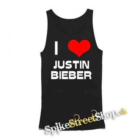 I LOVE JUSTIN BIEBER - Mens Vest Tank Top - čierne tielko