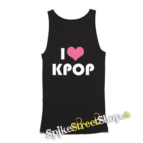 I LOVE K-POP - Mens Vest Tank Top - čierne tielko