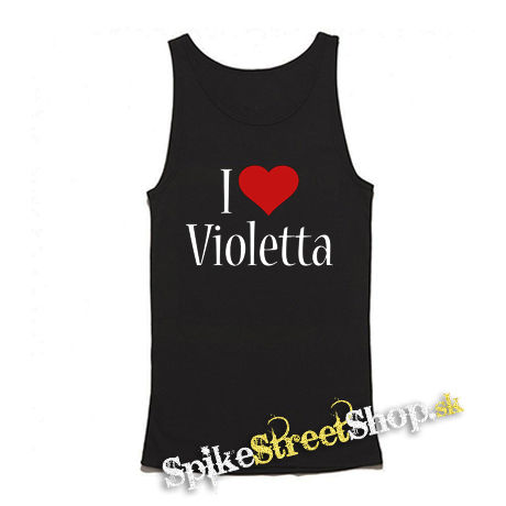 I LOVE VIOLETTA - Mens Vest Tank Top - čierne tielko
