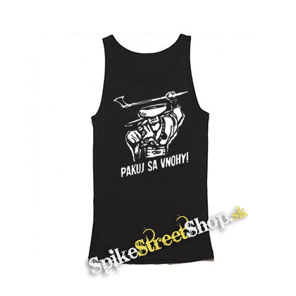 JÁNOŠÍK - Pakuj Sa Vnohy! - Mens Vest Tank Top - čierne tielko