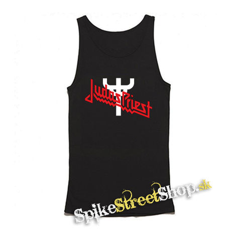 JUDAS PRIEST - Classic Logo Cross Symbol - Mens Vest Tank Top - čierne tielko