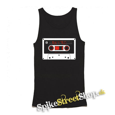 KAZETA RETRO - Mens Vest Tank Top - čierne tielko