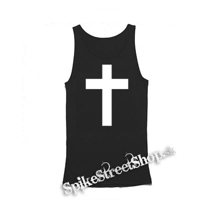 KRÍŽ - Christian Cross - Mens Vest Tank Top - čierne tielko