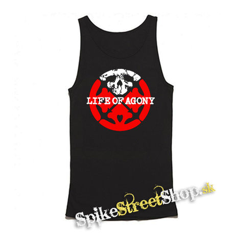 LIFE OF AGONY - Logo Symbol Crest - Mens Vest Tank Top - čierne tielko