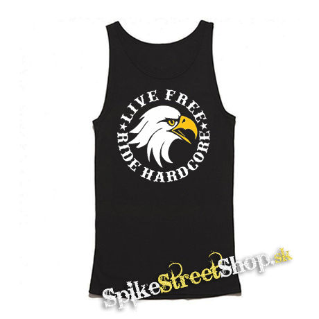 LIVE FREE RIDE HARDCORE EAGLE - Mens Vest Tank Top - čierne tielko
