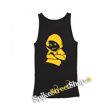MARSHMELLO - Yellow Smile - Mens Vest Tank Top - čierne tielko