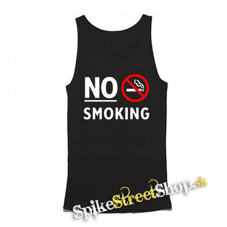 NO SMOKING - Slogan - Mens Vest Tank Top - čierne tielko