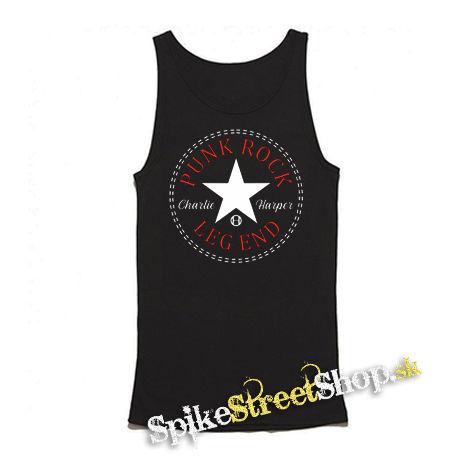 PUNK ROCK LEGEND - Charlie Harper Red - Mens Vest Tank Top - čierne tielko