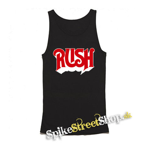 RUSH - Logo Red - Mens Vest Tank Top - čierne tielko