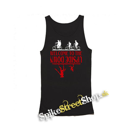 STRANGER THINGS - Welcome To The Upside Down - Mens Vest Tank Top - čierne tielko