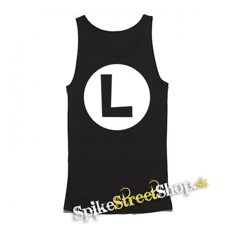 SUPER MARIO - Luigi Logo - Mens Vest Tank Top - čierne tielko