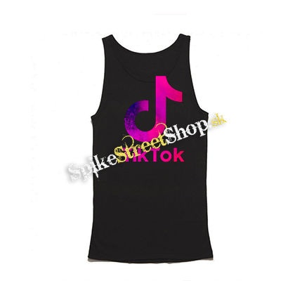 TIK TOK - Logo Rainbow - Mens Vest Tank Top - čierne tielko