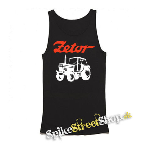 ZETOR - Červené logo a traktor - Mens Vest Tank Top - čierne tielko