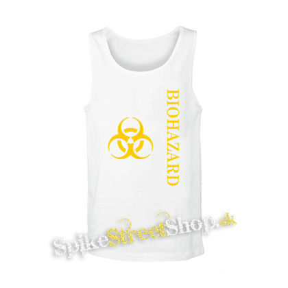 BIOHAZARD - Vertical Yellow Logo Crest - biele pánske tielko