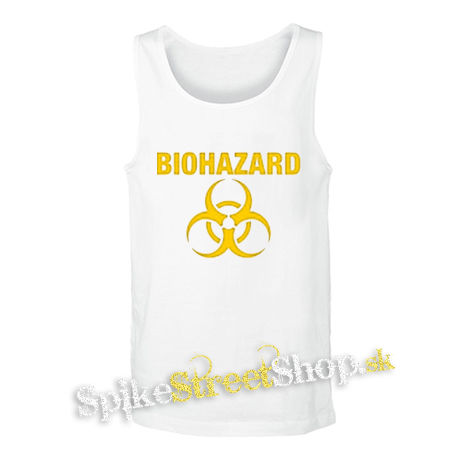 BIOHAZARD - Yellow Logo Crest - biele pánske tielko