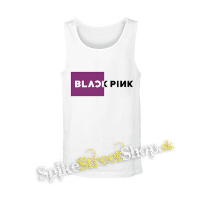 BLACKPINK - Pink Square Crest B&W - biele pánske tielko