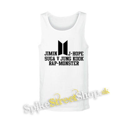 BTS - BANGTAN BOYS - Names Crest Logo - biele pánske tielko